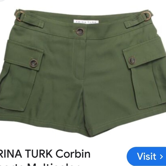 Trina Turk, Corbin Mini-Cargo Utility Shorts, Simply Awesome! Classic,Size 6 - Picture 1 of 11